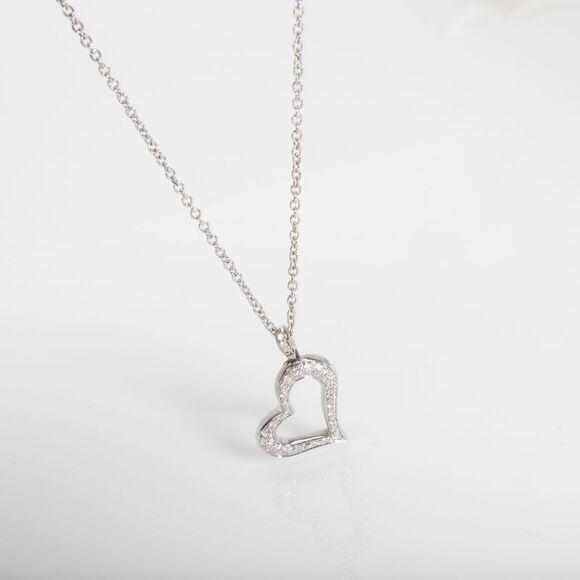 Piaget Diamond Heart Necklace in 18K White Gold 0.24 CTW - Picture 8 of 8